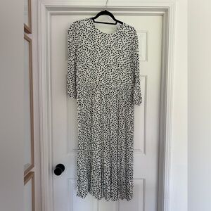 Black and white polka dot Zara tiered maxi dress